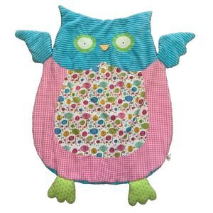 Maison Chic Owl Baby Blanket Pink Blue Plush Corduroy 2010 Play Mat Wall Decor